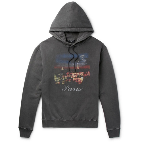 Хлопковое серое худи Paris