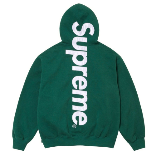 Зелёное худи Supreme с логотипом на спине