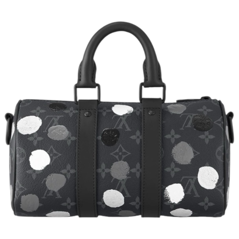 Сумка через плечо черного цвета Keepall 25 из коллекции Yayoi Kusama 