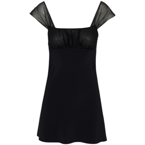 Чёрное шёлковое платье-мини The Léa in Black