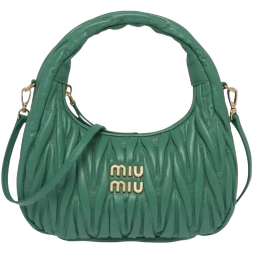 Бирюзовая сумка-хобо Wander из кожи matelassé nappa