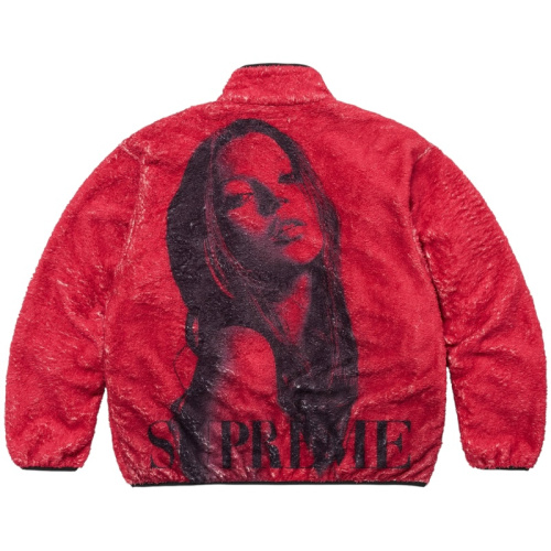 Красная флисовая кофта Кейт Мосс FW24