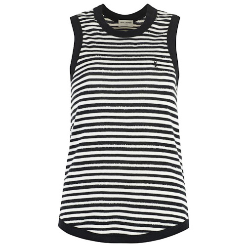 Полосатая майка с вышитым логотипом