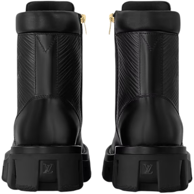 Чёрные ботинки-рейнджеры на шнуровке LV Checker 