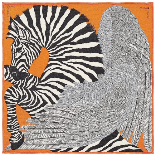 Мини шёлковый платок Nano Zebra Pegasus оранжевый 20