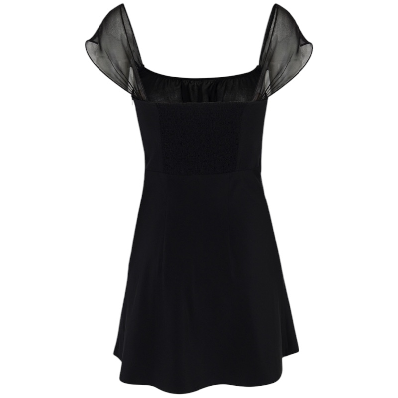 Чёрное шёлковое платье-мини The Léa in Black