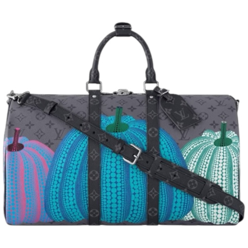 Дорожная сумка Keepall 45 с принтом тыквы из коллекции Yayoi Kusama  