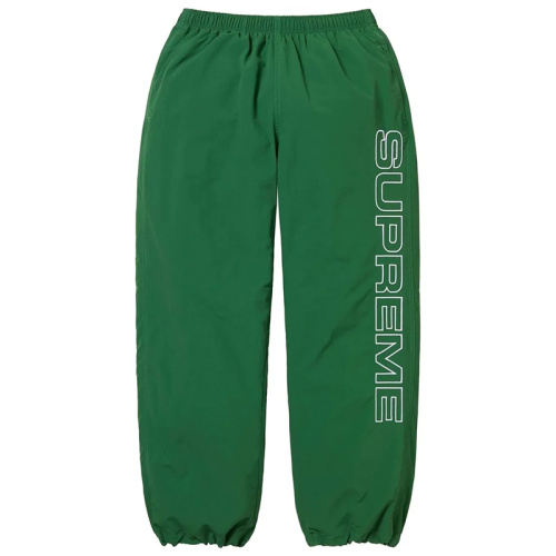 Зелёные спортивные брюки с вышивкой Spellout FW24