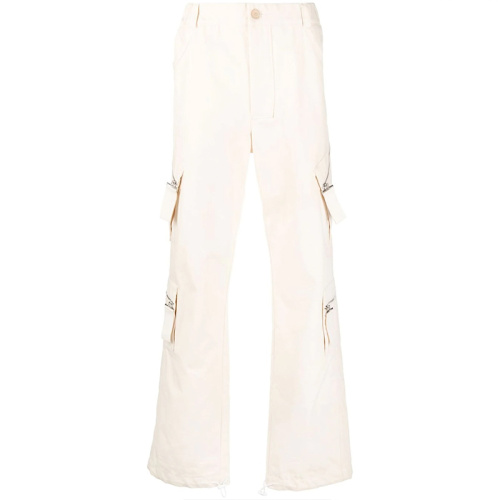 Мужские брюки-карго прямого покроя экрю