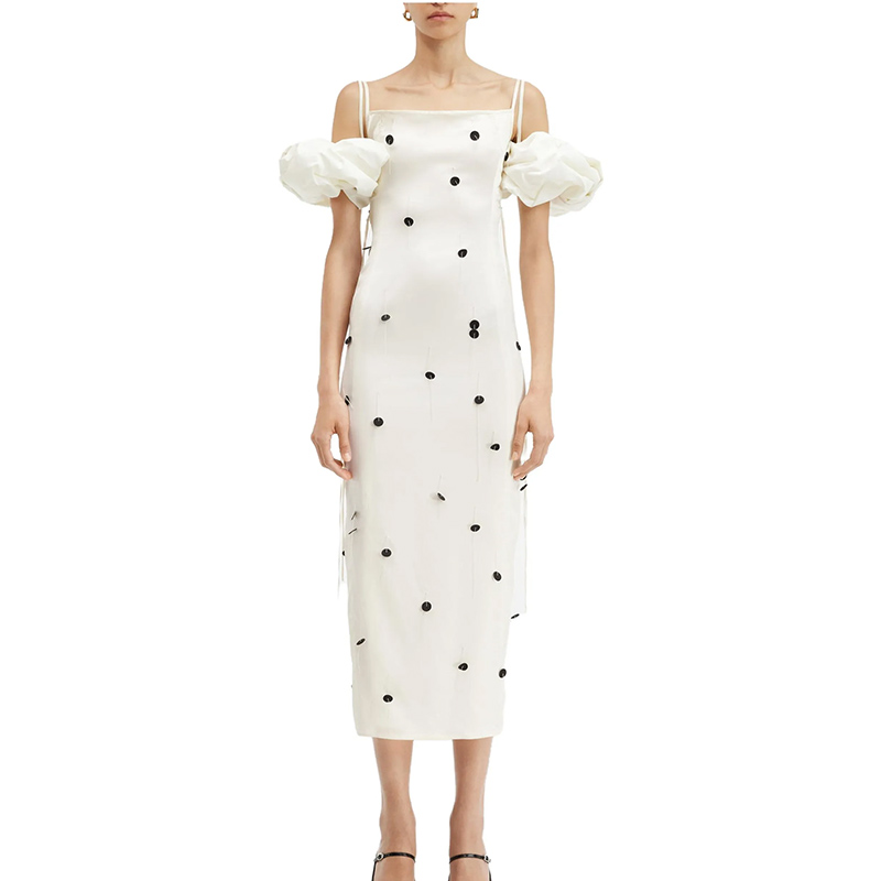 Атласное платье миди в горошек La Robe Chouchou