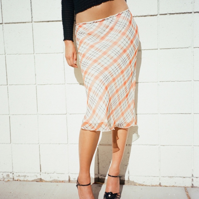 Оранжевая юбка-миди в клетку The Bea in Summer Check