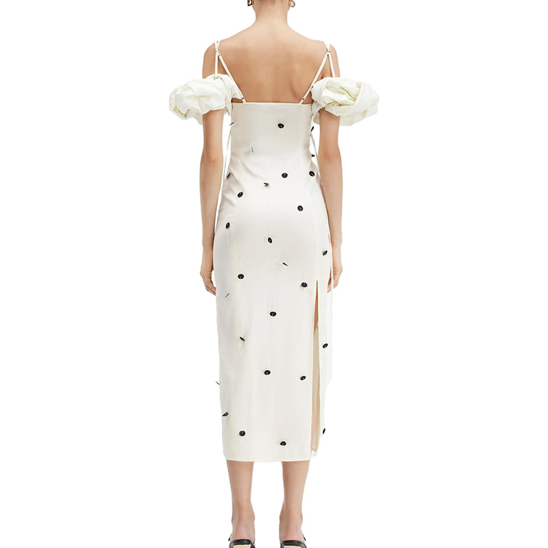 Атласное платье миди в горошек La Robe Chouchou