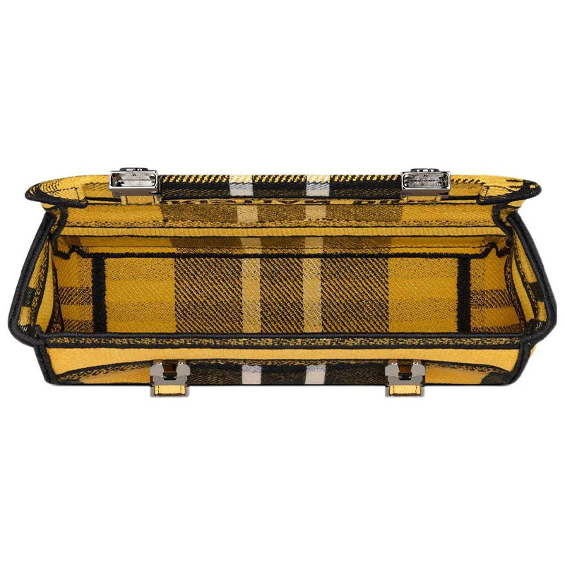 Жёлтая сумка через плечо в клетку DiorCamp Check'n'Dior