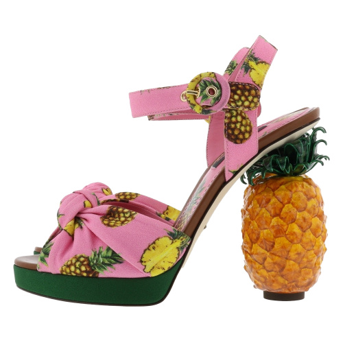 Розовые босоножки с ананасами Dolce & Gabbana Keira