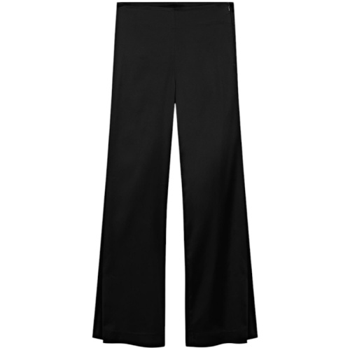 Сатиновые чёрные брюки-клёш