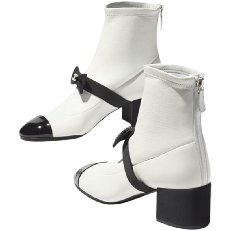 Кожаные ботильоны с бантиком 55 