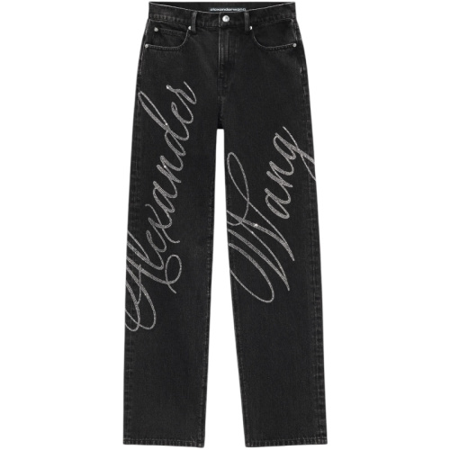 Джинсы EZ с логотипом из кристаллов