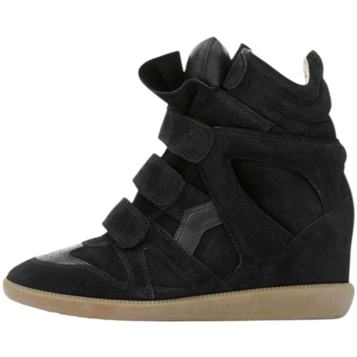 Высокие чёрные кроссовки Bekett на танкетке