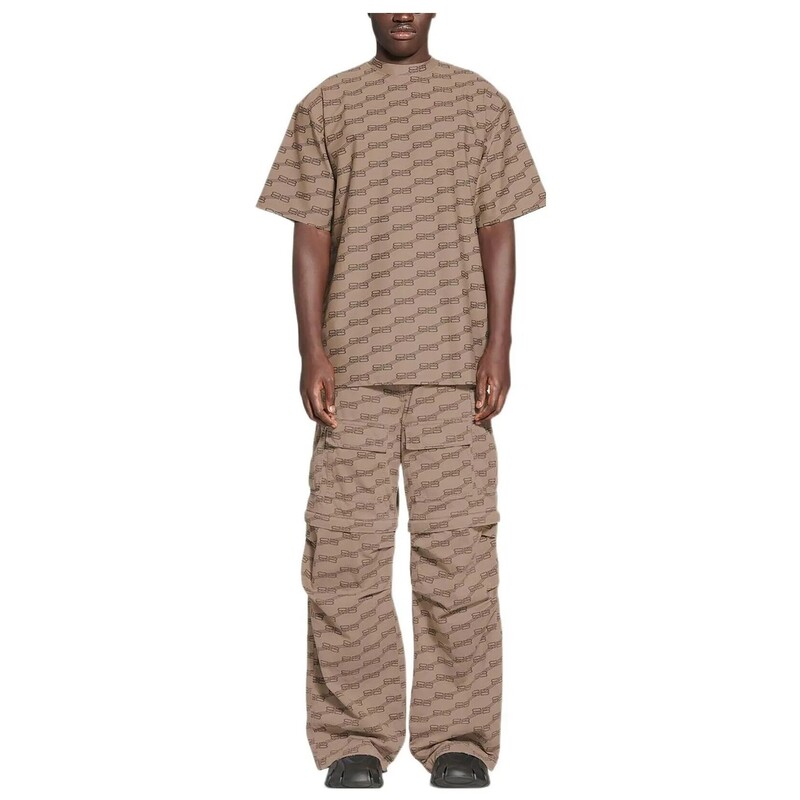 Коричневая футболка с логотипом монограм FW22 Logo