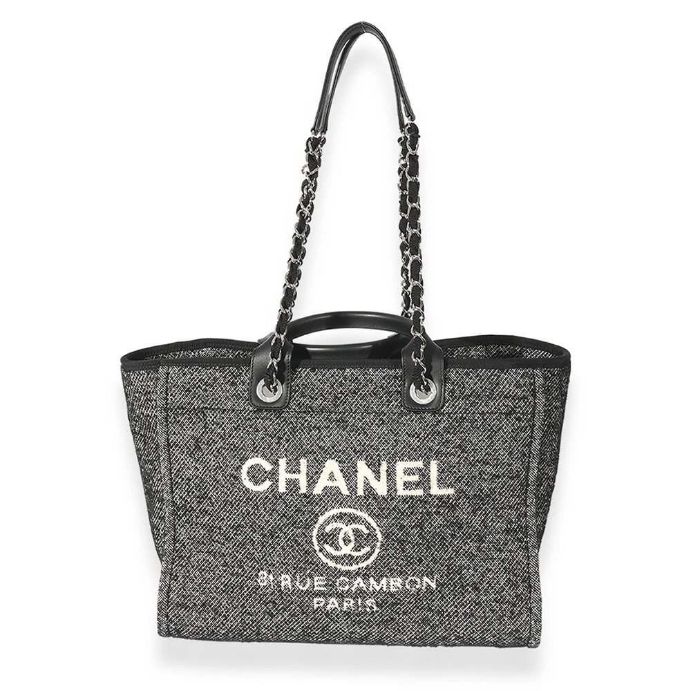 Чёрная сумка-тоут CHANEL Deauville среднего размера