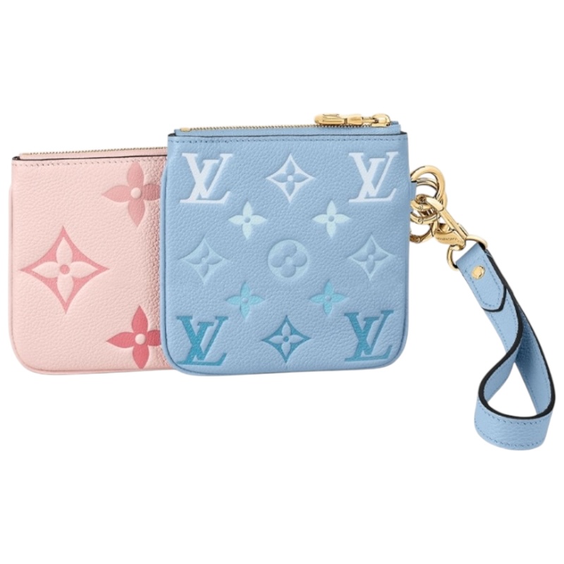 Набор из разноцветных брелков-кошельков Trio Pouch by the Pool Rosebud/Summer Blue/Ceam