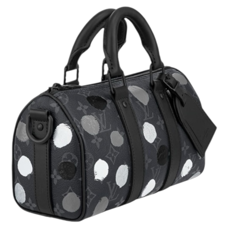 Сумка через плечо черного цвета Keepall 25 из коллекции Yayoi Kusama 