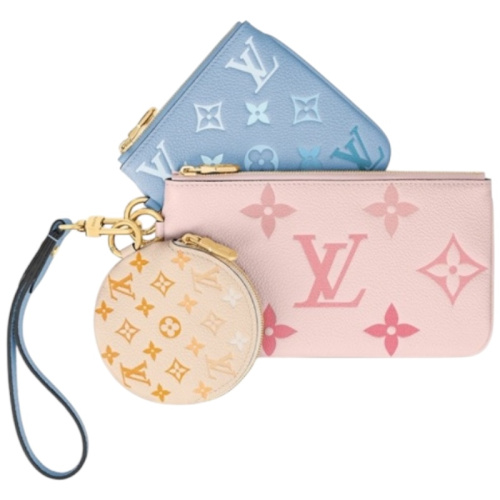 Набор из разноцветных брелков-кошельков Trio Pouch by the Pool Rosebud/Summer Blue/Ceam