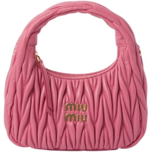 Розовая сумка-хобо Wander из кожи matelassé nappa