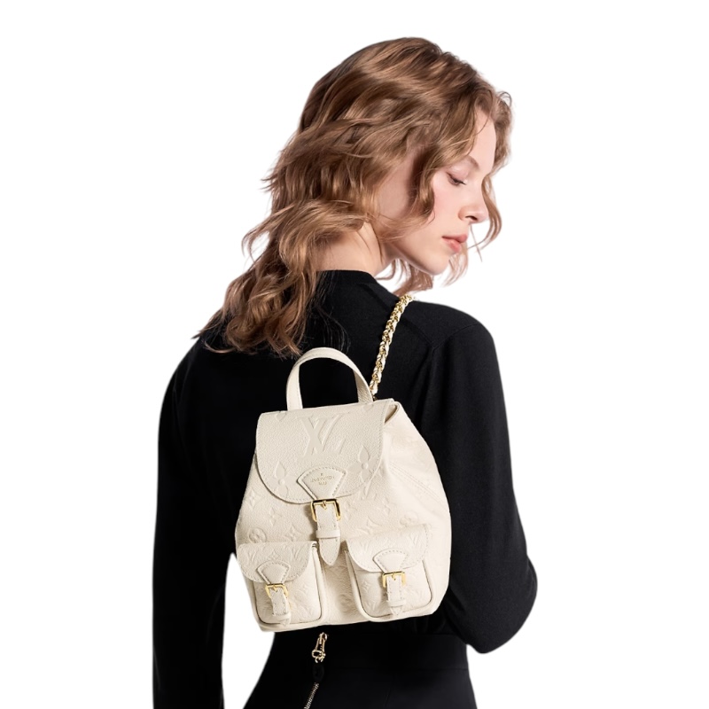 Кожаный рюкзак Backup сливочного цвета