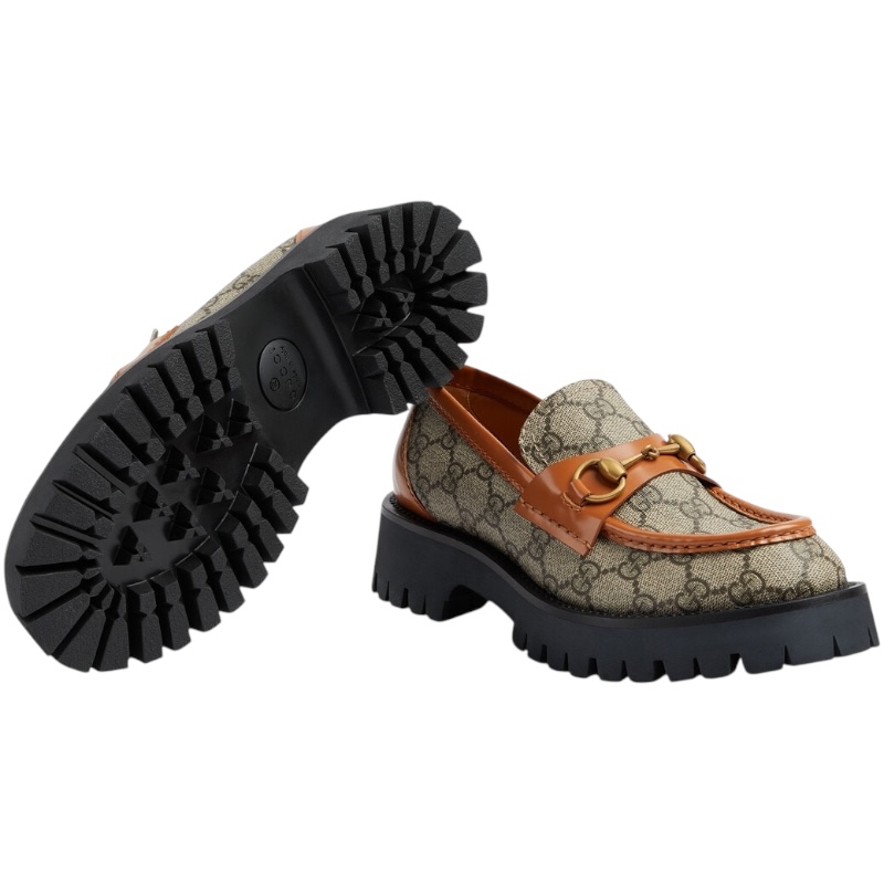 Женские мокасины с рифленой подошвой GG