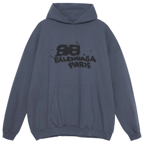 Хлопковое серое худи с принтом граффити Paris