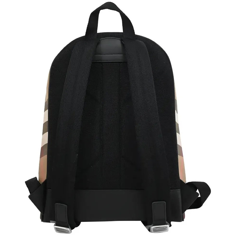 Бежевый хлопковый рюкзак в клетку