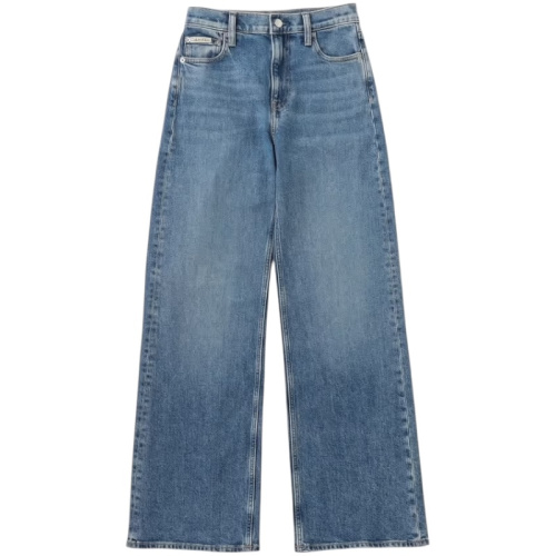 Женские синие джинсы свободного кроя