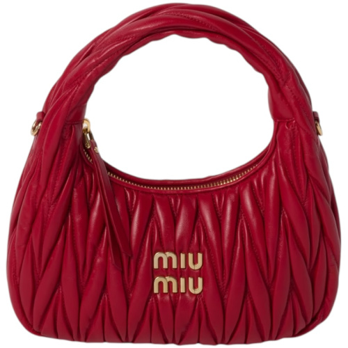 Красная сумка-хобо Wander из кожи matelassé nappa