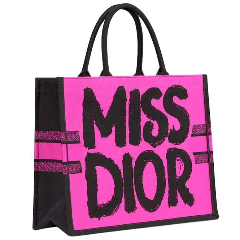 Розовая сумка-тоут BookTote Miss Dior Graffiti large
