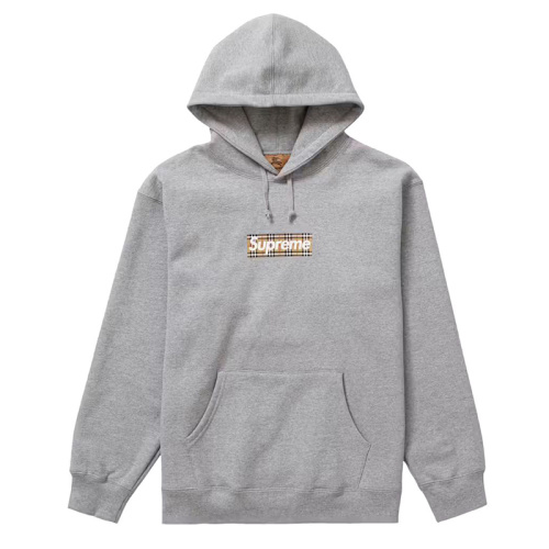 Худи мужское Supreme x Burberry Box Logo 'Heather Grey'