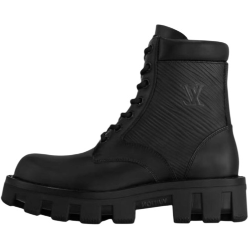 Чёрные ботинки-рейнджеры на шнуровке LV Checker 