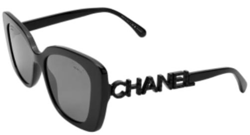 CHANEL Солнцезащитные очки квадратной формы чёрные