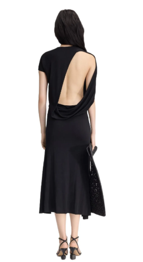 Чёрное ассиметричное платье миди La Robe Salerno