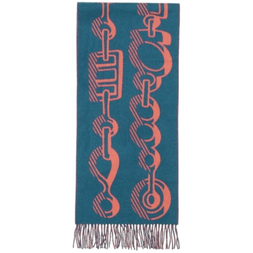 Кашемировый шарф Casaque Do Re Boucles Muffler синий/бархатисто-розовый