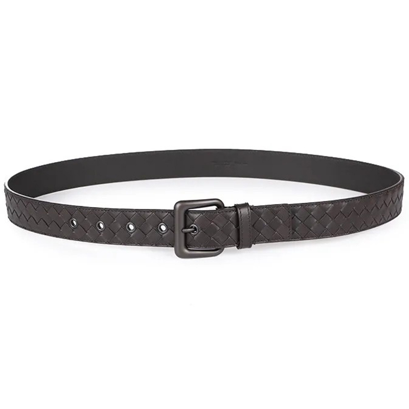 Коричневый ремень из плетённой кожи 35 мм