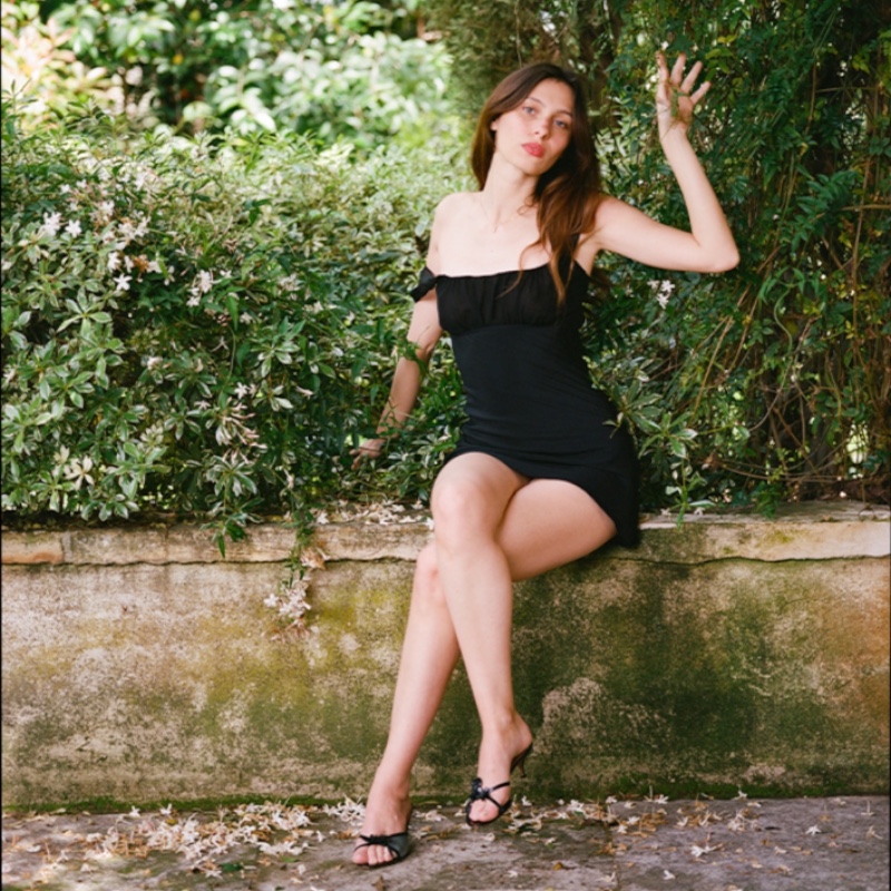 Чёрное шёлковое платье-мини The Léa in Black