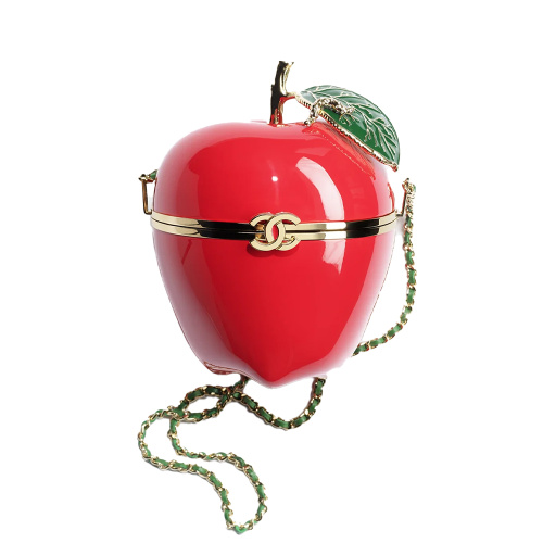 Коллекционная вечерняя сумка-минадьер Chanel Apple Minaudière красное яблоко