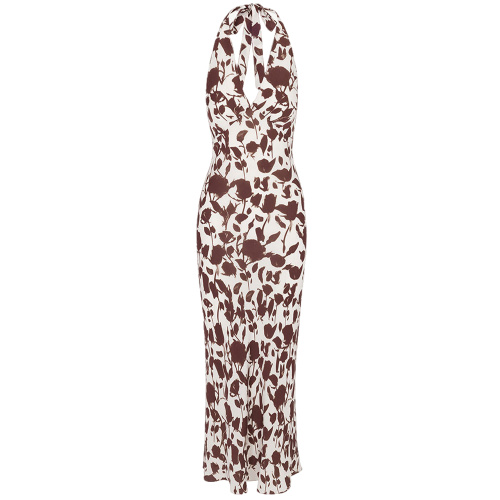Шелковое платье The Simone in Chocolate Havana