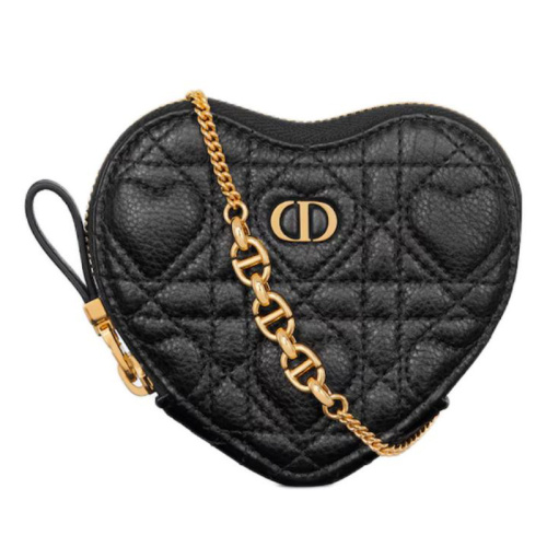 Маленькая сумка Caro Dioramour в форме сердца с цепочкой чёрная