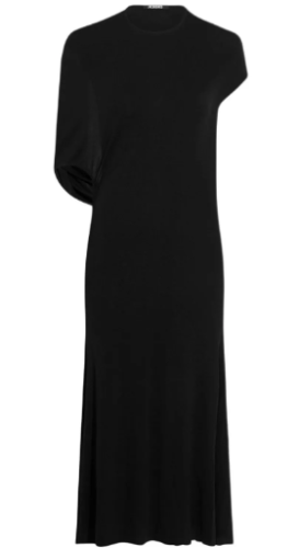 Чёрное ассиметричное платье миди La Robe Salerno