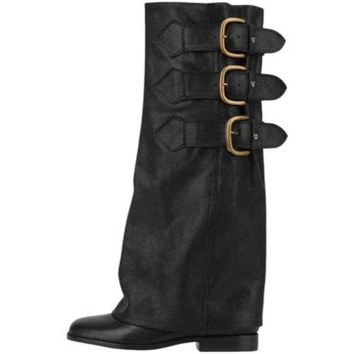 Чёрные сапоги с пряжками Anchor Black Leather