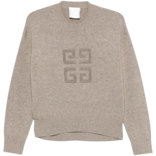 Кашемировый свитер 4G бежево-серый