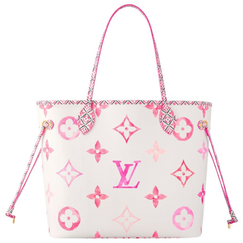 Сумка-тоут Neverfull MM белая/розовая