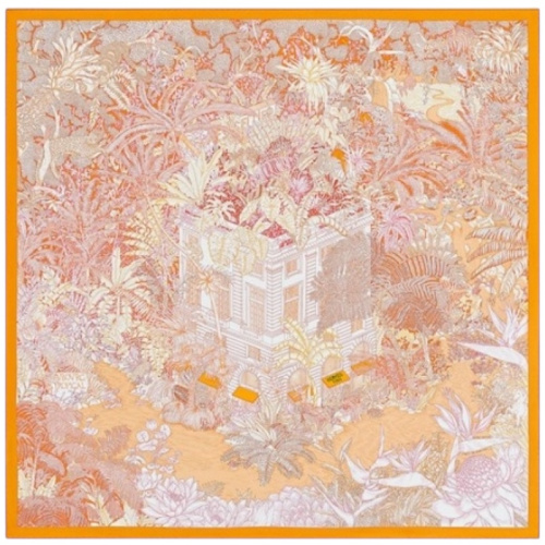 Шёлковый платок Faubourg Tropical Orange/ Mangue / Rose 90
